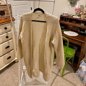 Long Oversized Cream Cardigan